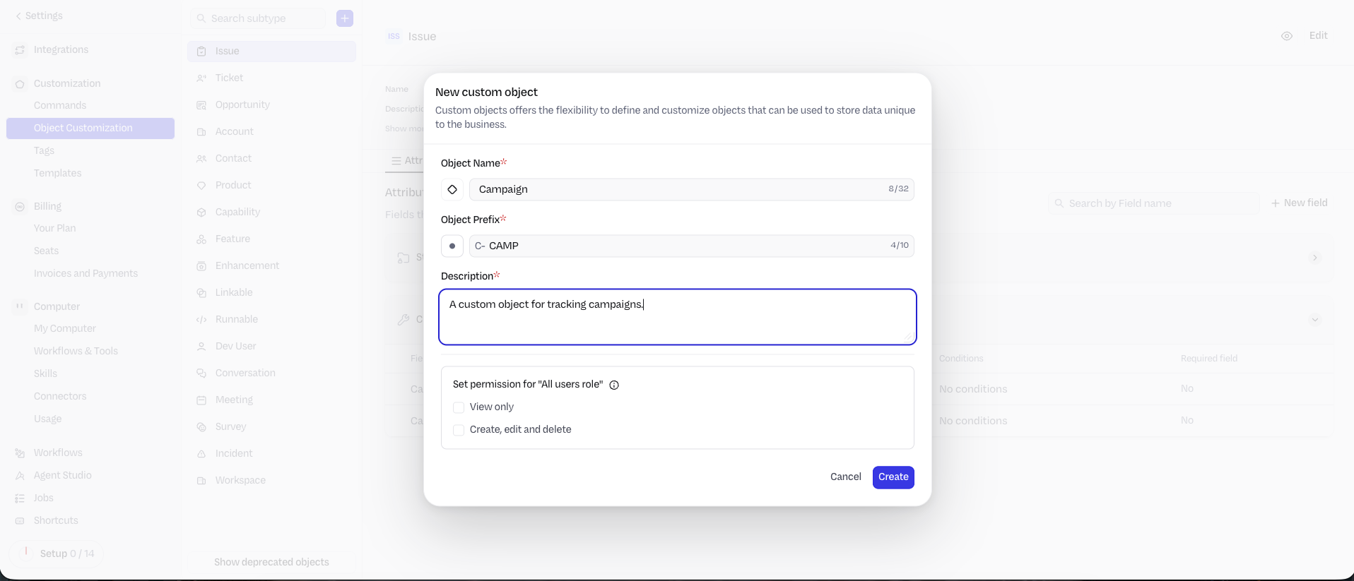 custom-object-creation